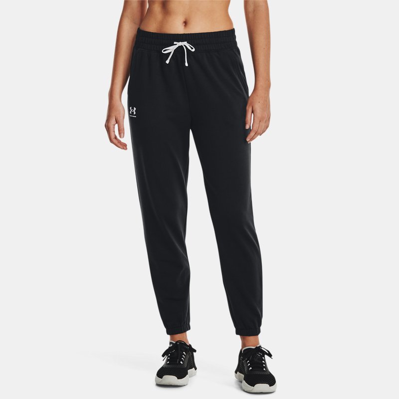Women's Under Armour Rival Terry Joggers Black / White XXL